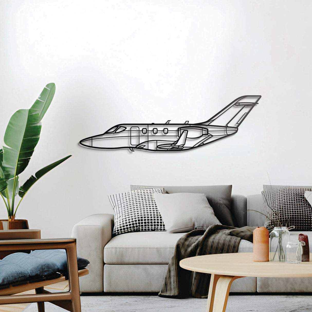 HondaJet Elite HA-420 private jet silhouette wall sculpture – handcrafted aviation wall decoration