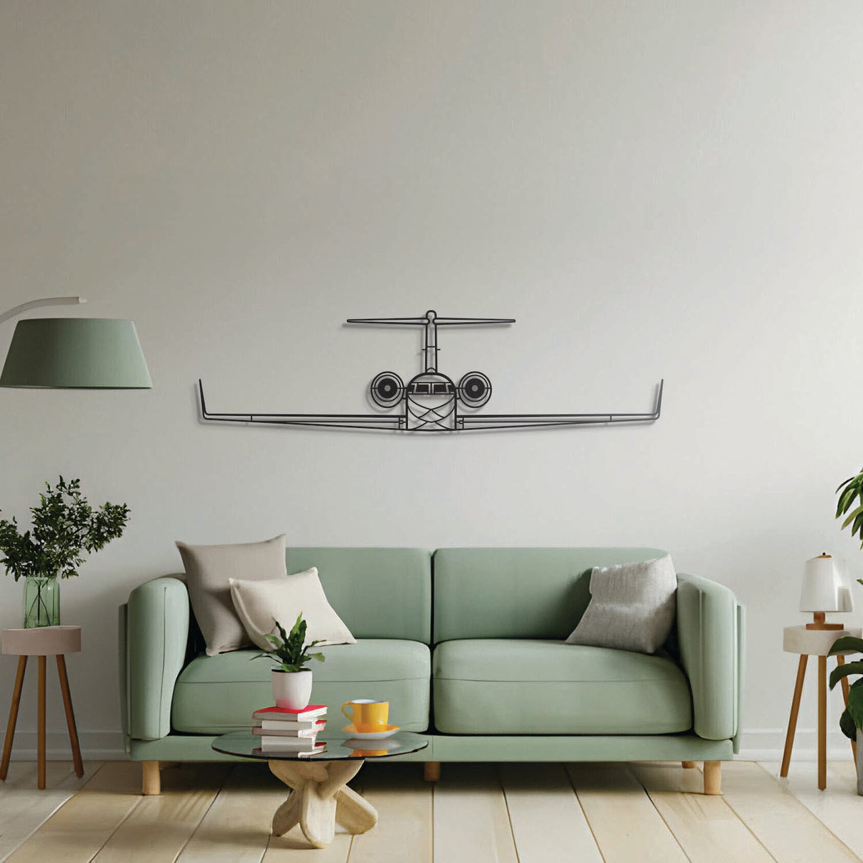Aviation décor highlight: IV Front laser‑cut steel wall art with matte finish and elevation screws for avgeek spaces