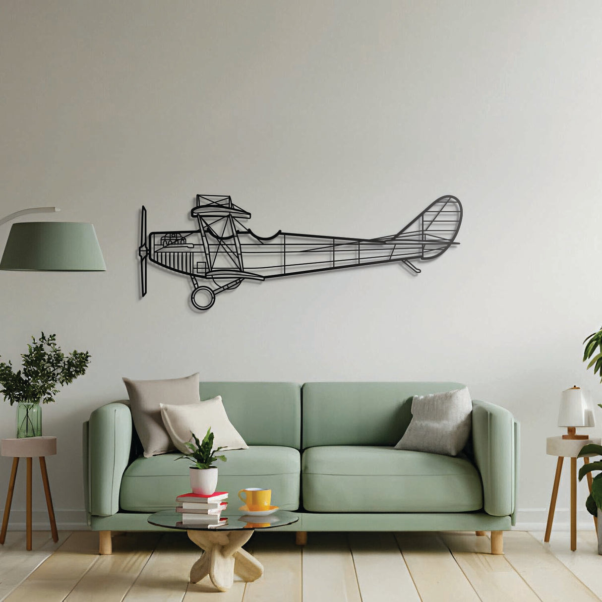Aviation décor highlight: JN-4A laser-cut steel wall art with matte finish and elevation screws for avgeek spaces