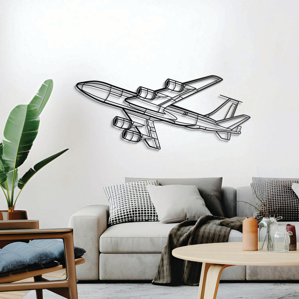 Ready-to-hang KC-135R Stratotanker Angle steel wall decor, textured dyed finish, perfect aviation enthusiast gift