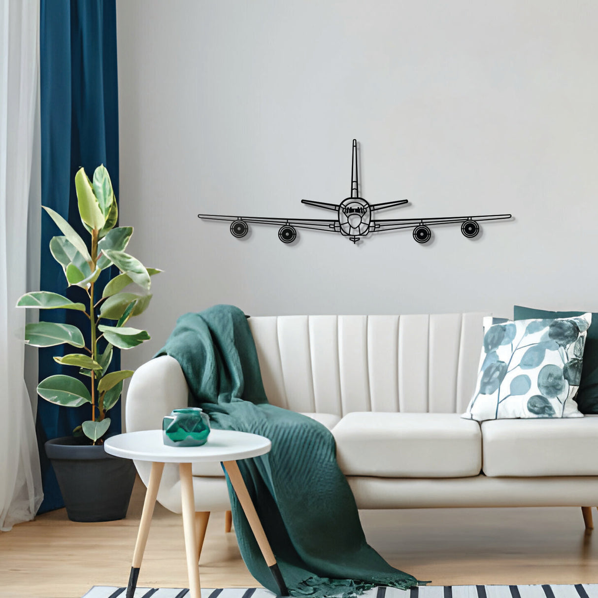 Premium KC-135R Stratotanker metal wall art, no assembly required for sizes under 40″, sleek matte finish ideal for hangar-style or modern interiors