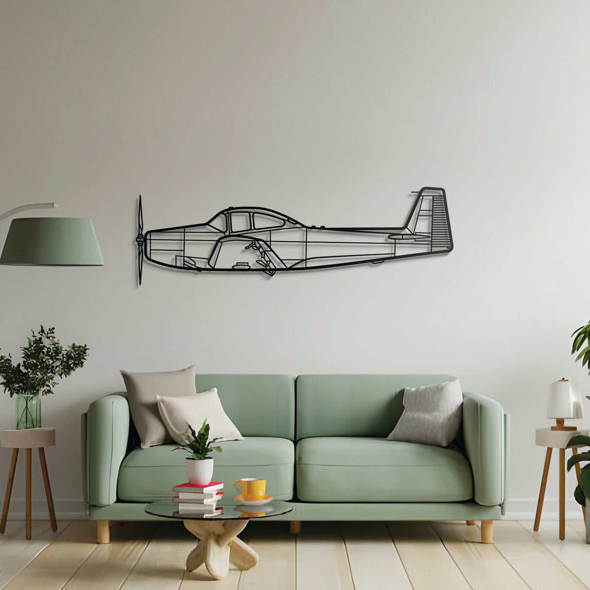 Aviation décor highlight: L‑17 Navion laser‑cut steel wall art with matte finish and elevation screws for avgeek spaces