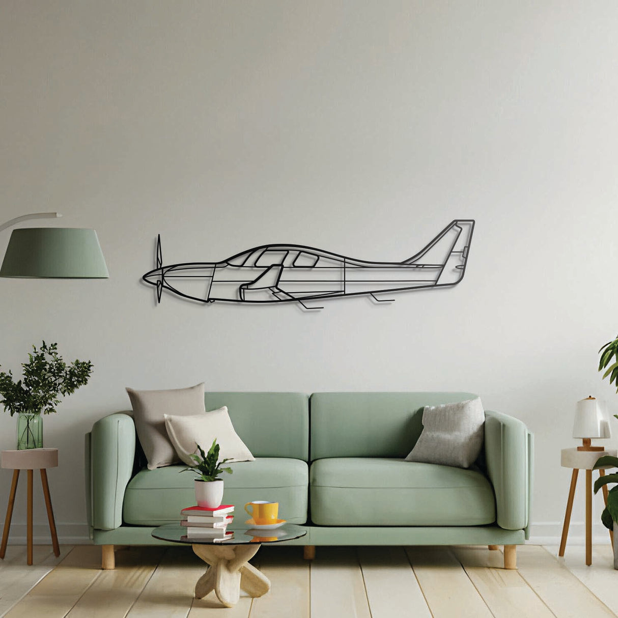 Aviation décor highlight: Lancair IV‑P laser‑cut steel wall art with matte finish and elevation screws for avgeek spaces