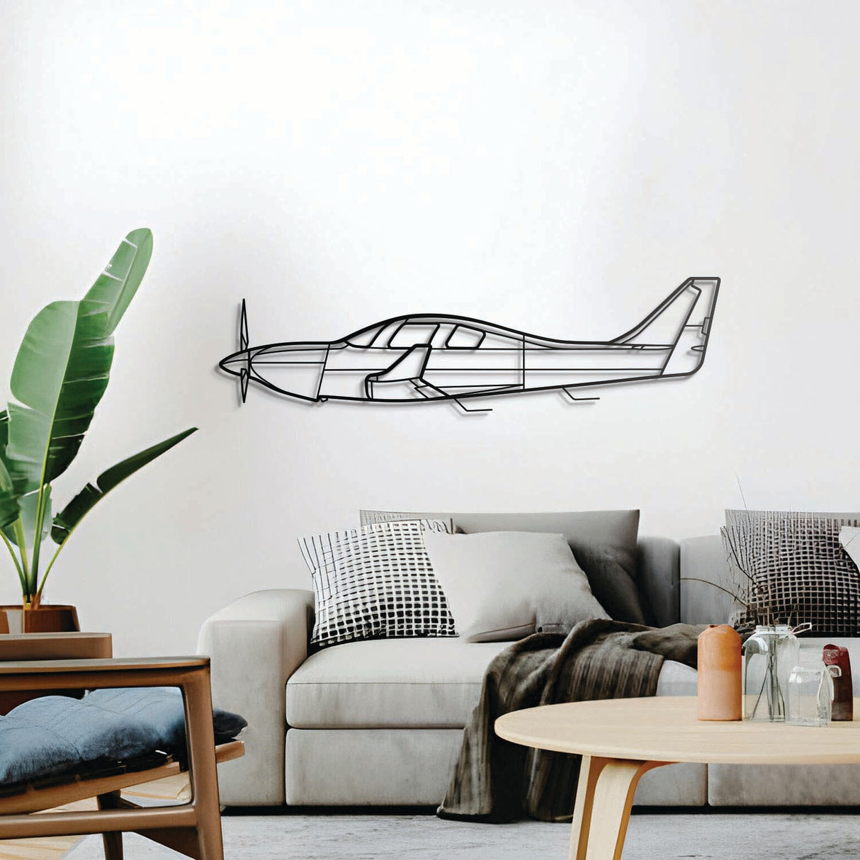Ready‑to‑hang Lancair IV‑P aircraft wall decor, textured dyed steel, perfect aviation enthusiast gift