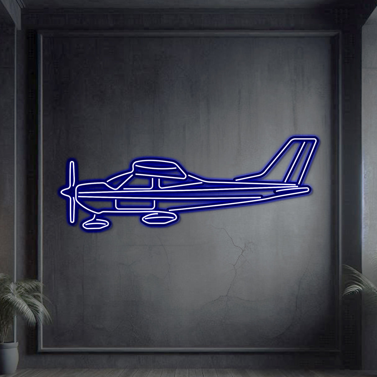 Metal neon 177A wall art, matte finish 2 mm steel, ready to hang, aviation centerpiece
