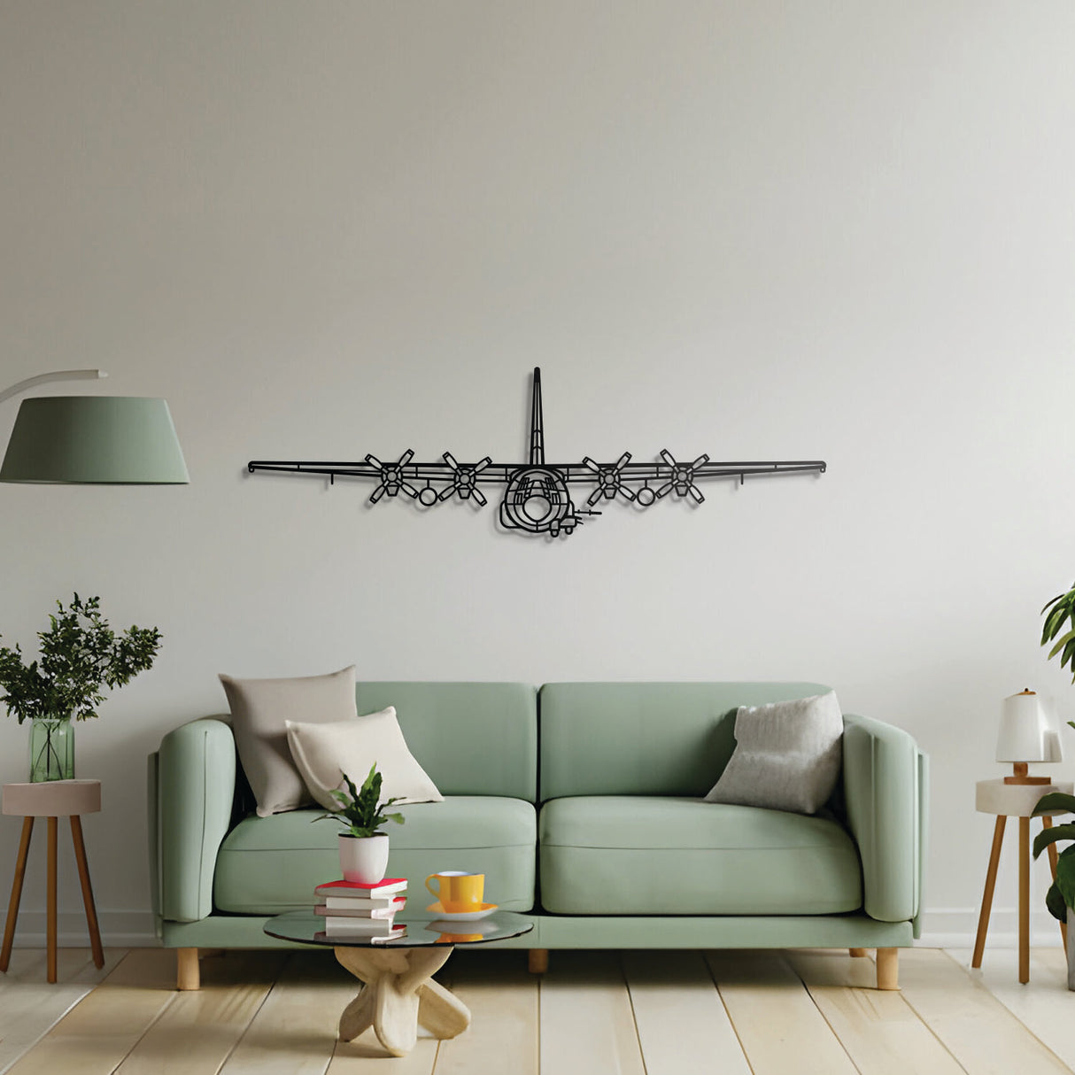 AC-130U Spooky ground-attack aircraft metal art, laser-cut steel ready-to-hang décor for living spaces