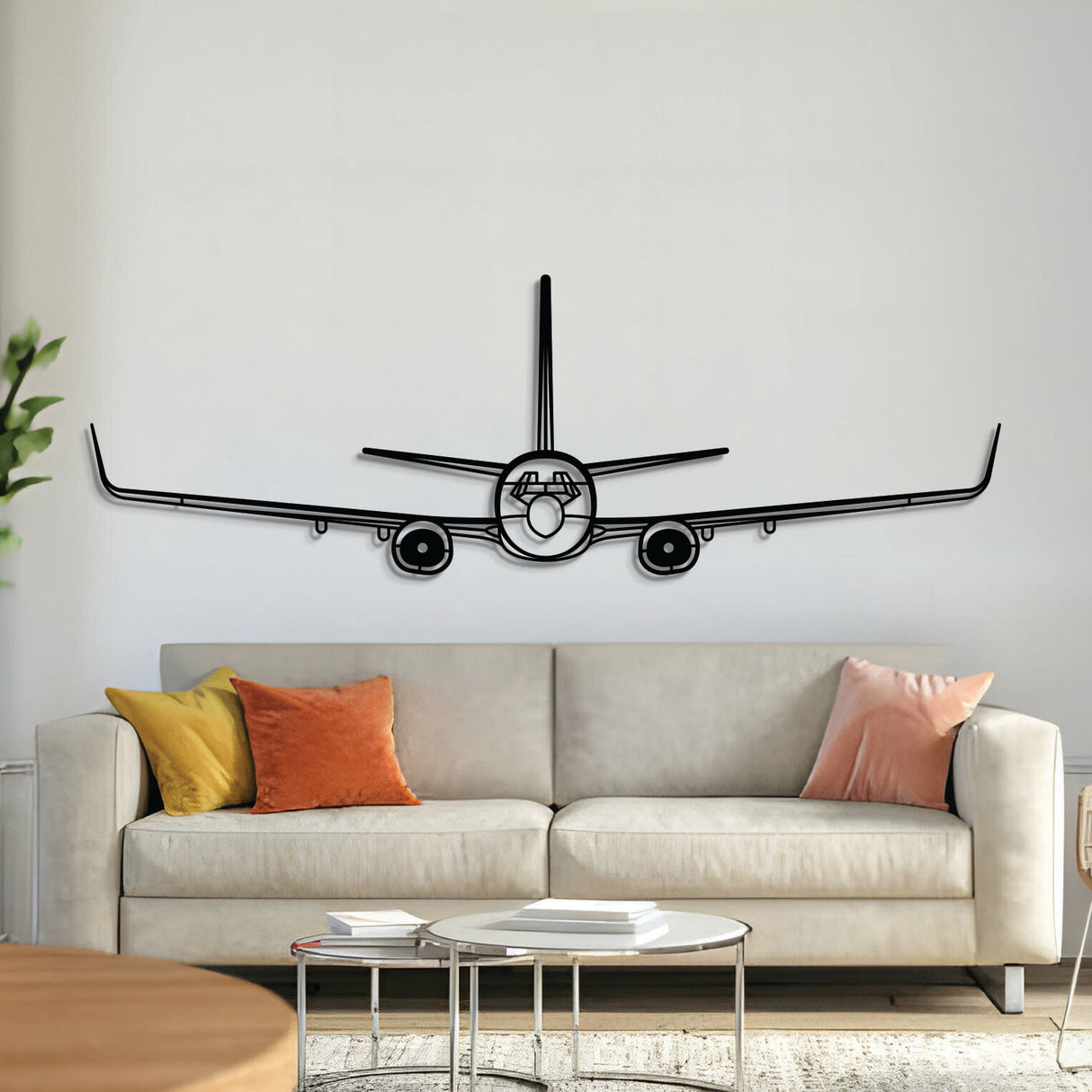 C-40A Clipper front metal aircraft wall art, 2 mm laser-cut textured steel matte finish