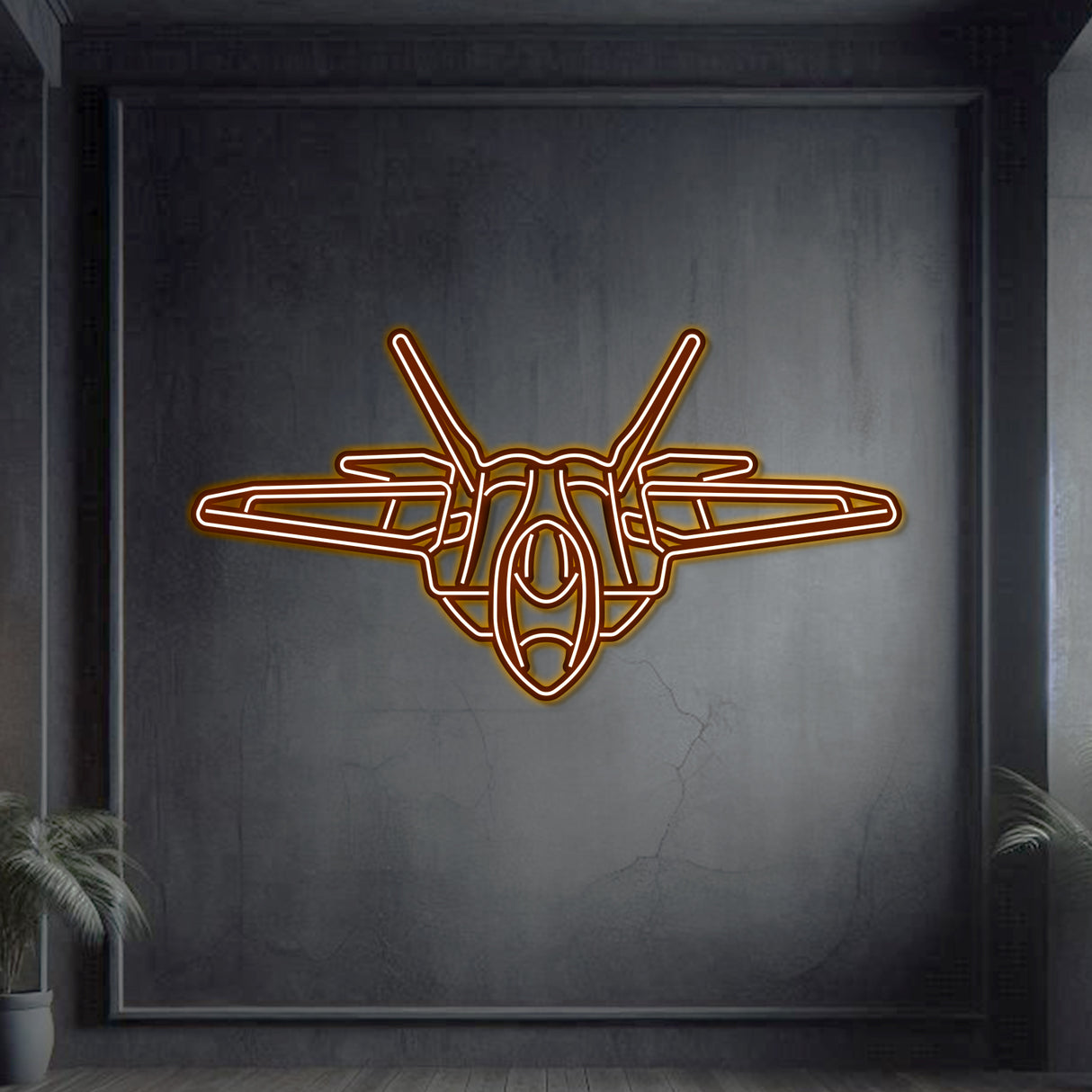 Navigate Craft F-22 décor, ready-to-hang with neon accent, perfect avgeek gift for stealth fighter enthusiasts