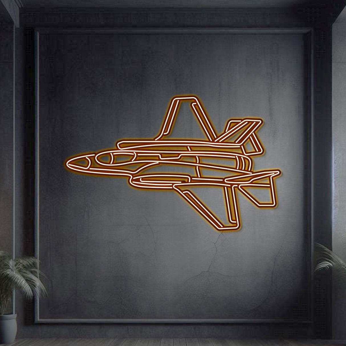 Navigate Craft F‑35A décor, ready‑to‑hang with neon accent, ideal avgeek gift for modern military aviation fans