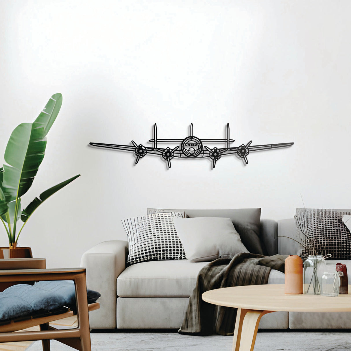 L‑749A Constellation four‑engine airliner 3D décor, elevated 1 cm from wall, ready‑to‑hang aviation piece