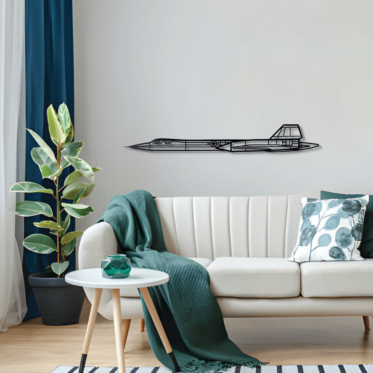 Blackbird SR-71 metal wall art – precision-cut supersonic jet silhouette with 3D elevation effect