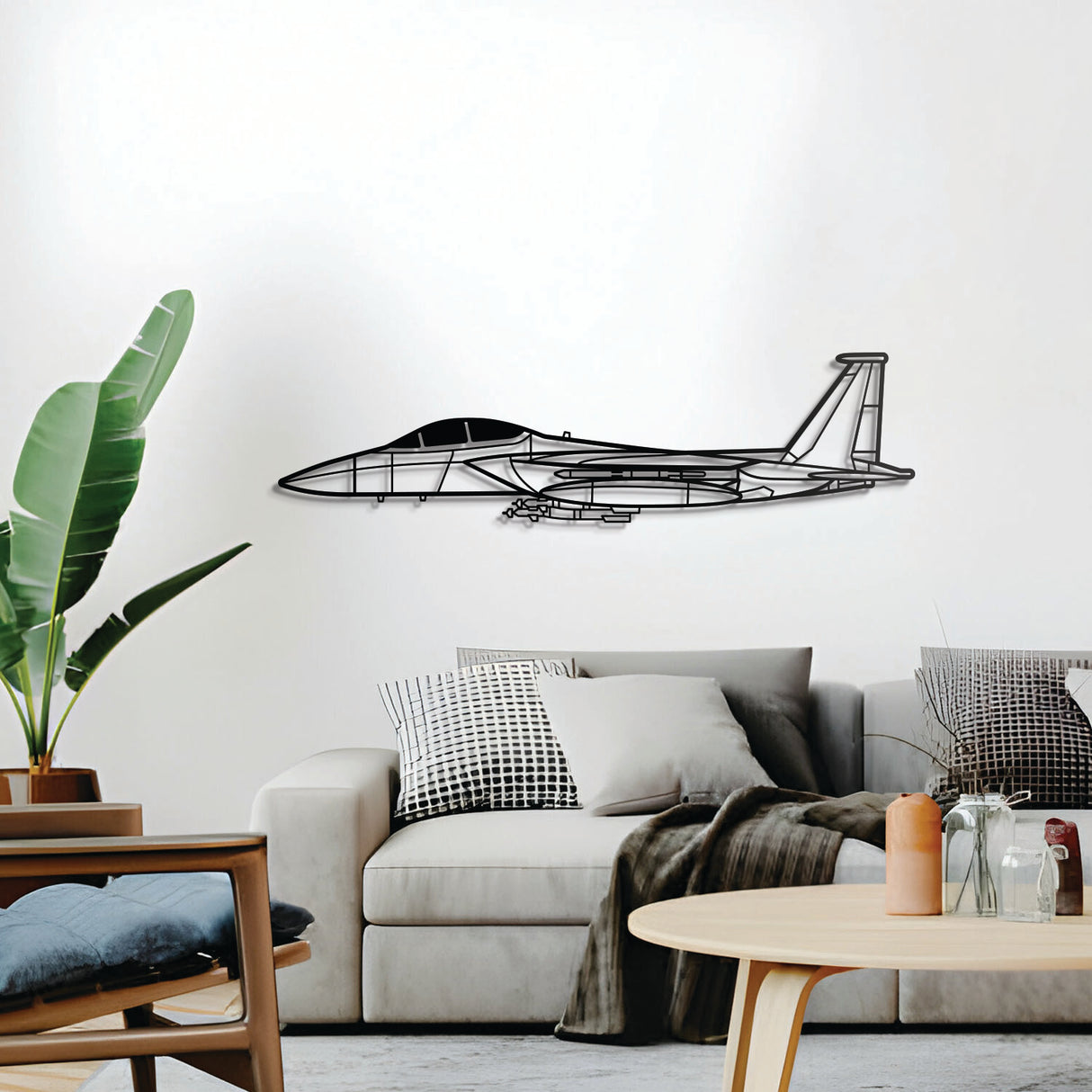F‑15E Strike Eagle fighter jet wall décor – sleek aviation design for hangar, office, or living space