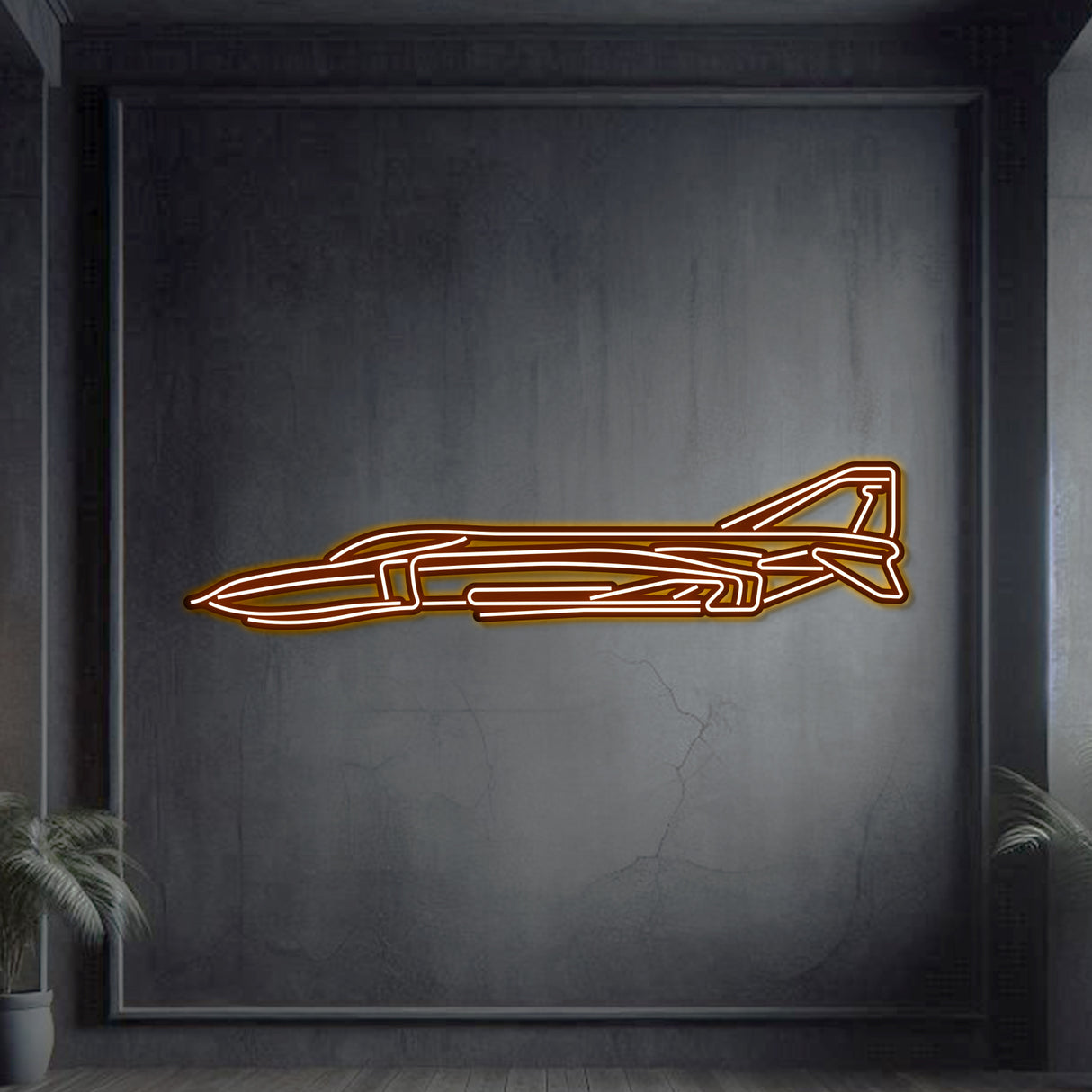 Navigate Craft F‑4C décor, ready-to-hang with neon accent, perfect avgeek gift for Cold War-era jet fighter fans