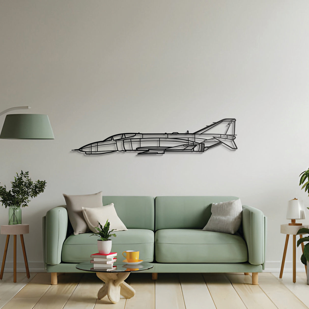 Modern F-4 Phantom metal wall art – pilot-themed gift featuring legendary Cold War silhouette