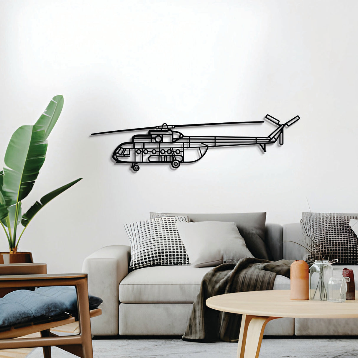 Matte-finish Mi-8 aircraft wall art, perfect avgeek gift for aviation enthusiasts on special occasions