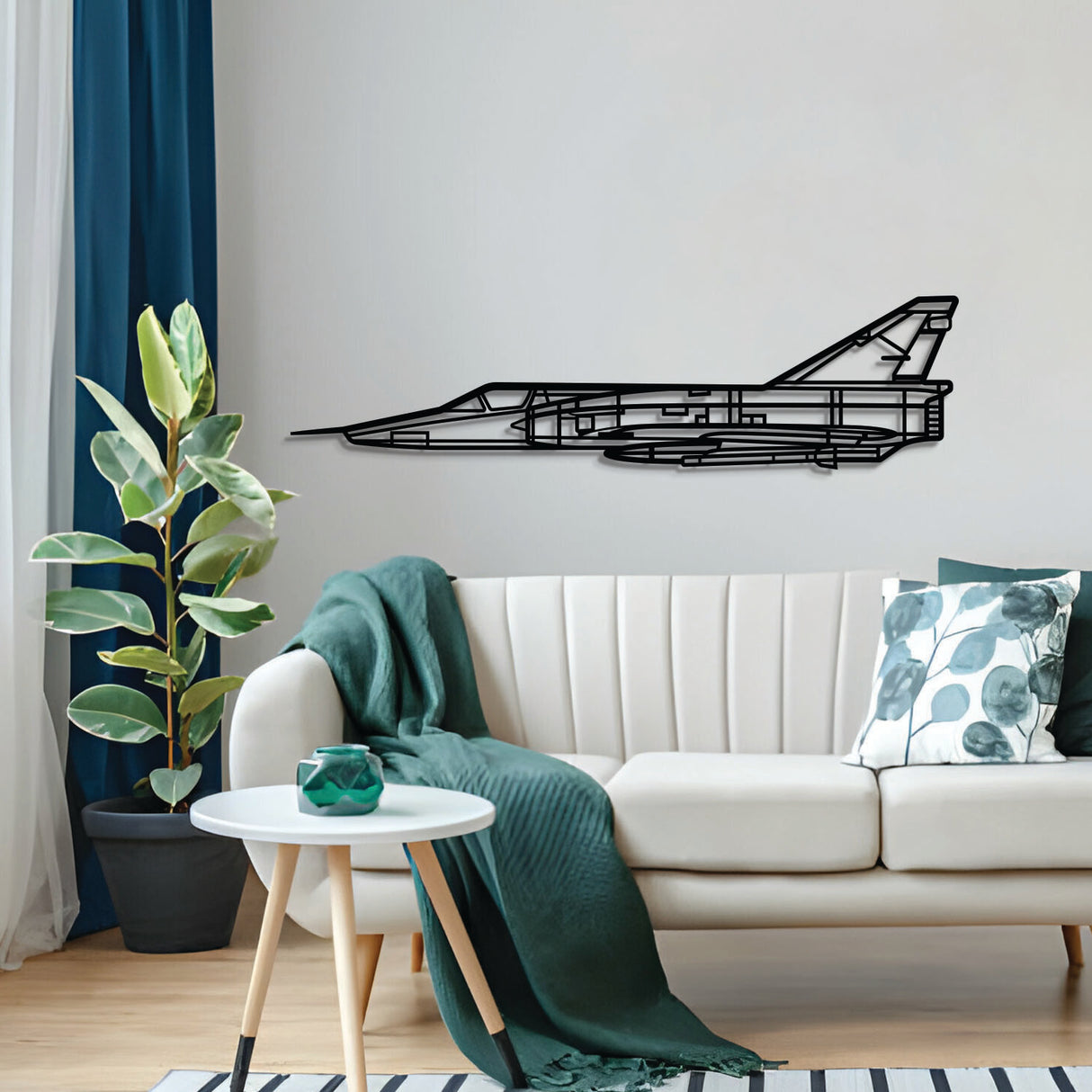 Navigate Craft Mirage III airplane décor, ready-to-hang with elevation screws, aviation gift idea