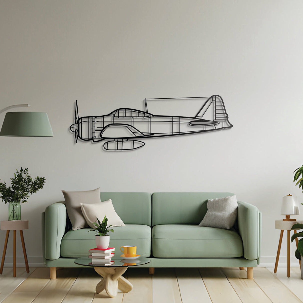 A6M2 Zero aviation wall art, matte steel silhouette, perfect gift for avgeeks
