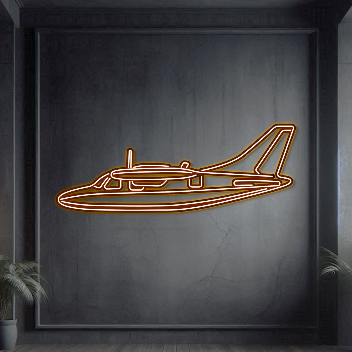 Navigate Craft MU‑2K décor, ready‑to‑hang with neon accent, perfect avgeek gift for performance aircraft fans