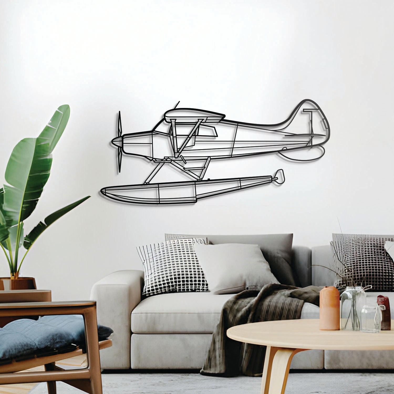 M‑4 aircraft wall décor – elevated 1 cm from the wall using elevation screws for a stylish 3D shadow effect