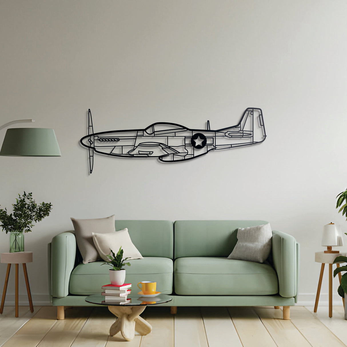 P-51 Mustang aviation gift – WWII steel airplane wall art for pilots, veterans, and collectors