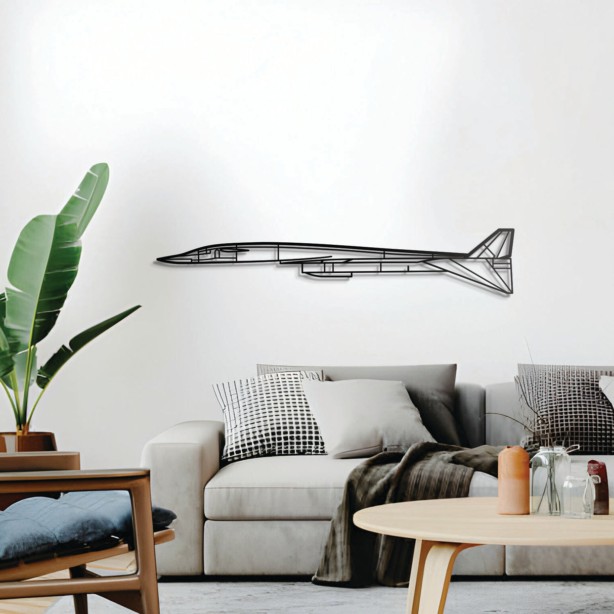 North American XB‑70 Valkyrie aircraft wall décor – sleek cold‑war supersonic jet silhouette with floating 3D effect