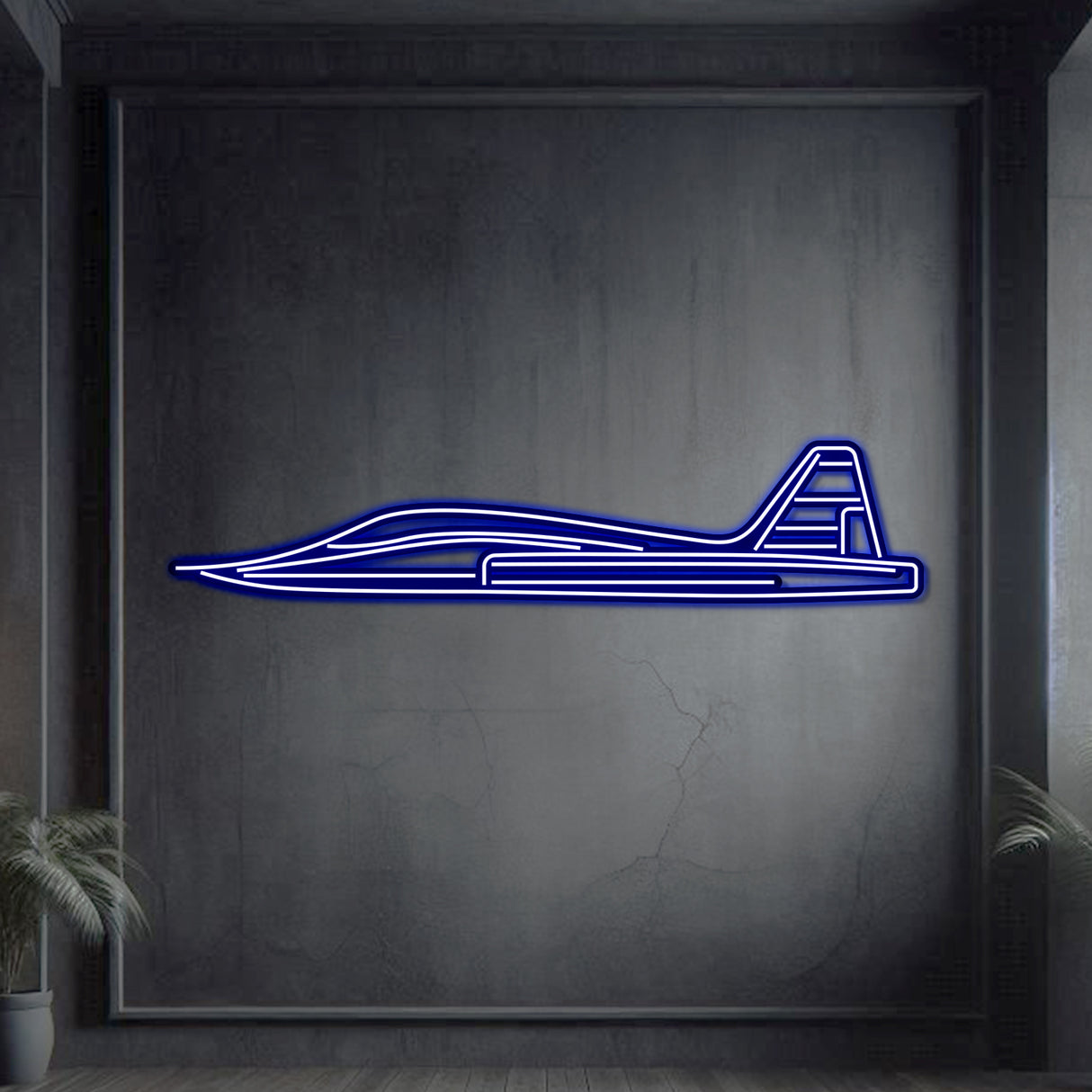 T‑38 Talon neon wall art, sleek aviation décor ideal for hangars, offices, or contemporary living spaces