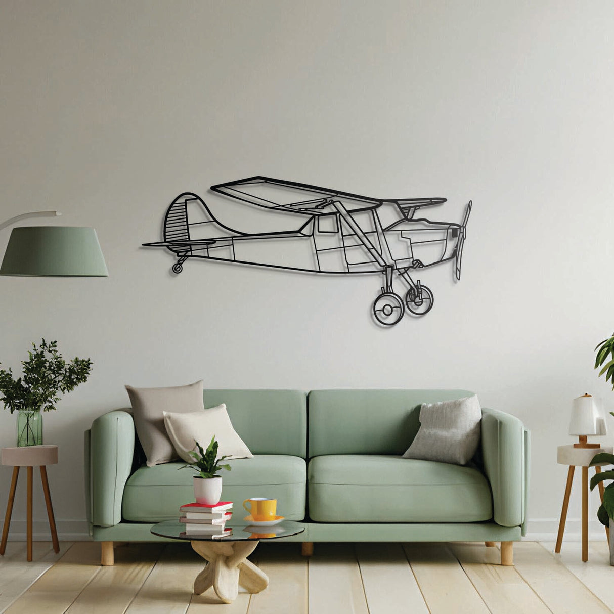 Aviation décor highlight: O-1 Bird Dog laser-cut steel wall art with matte finish and elevation screws for avgeek spaces