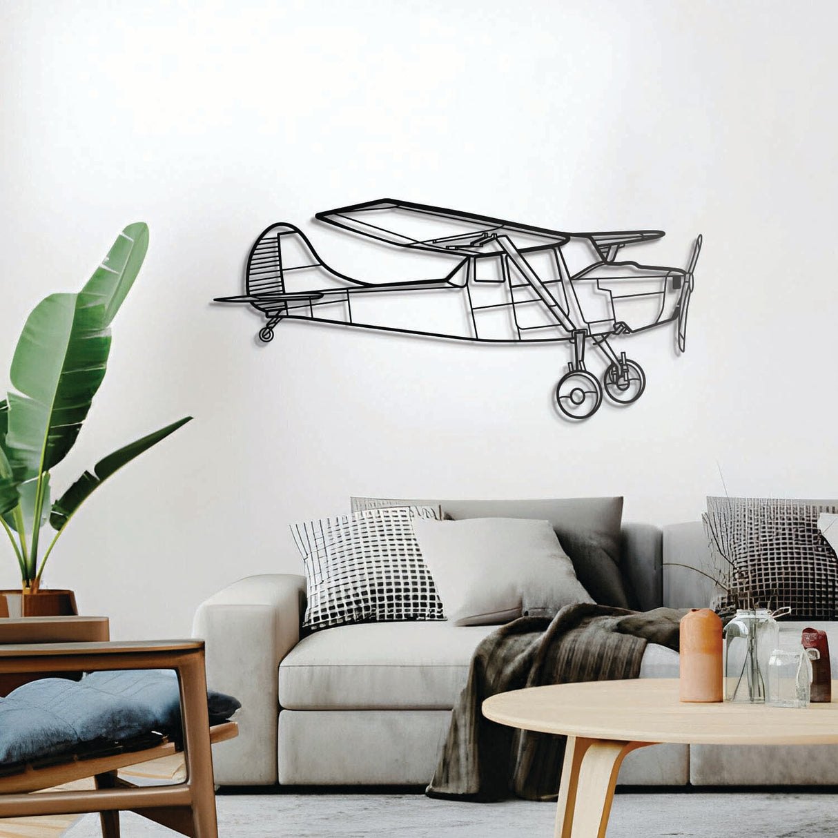 Ready-to-hang O-1 Bird Dog steel wall decor, textured dyed finish, perfect aviation enthusiast gift