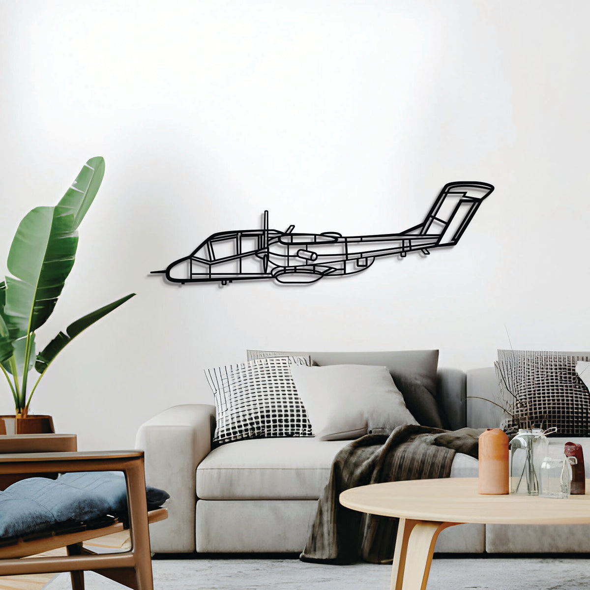 Navigate Craft OV‑10 Bronco airplane décor, ready‑to‑hang with elevation screws, aviation gift idea