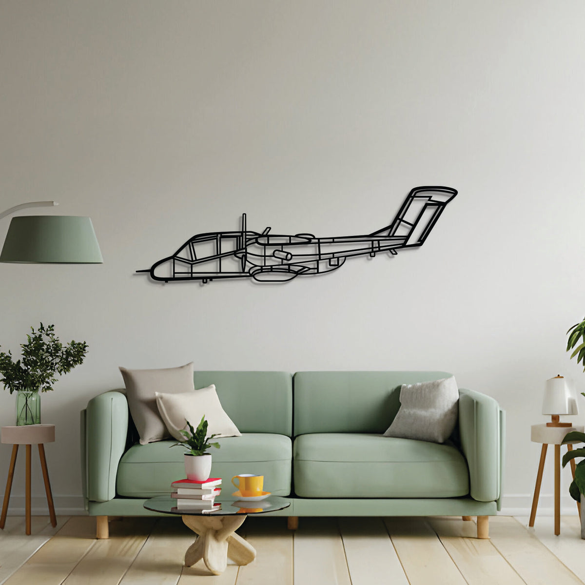 2 mm steel OV‑10 Bronco wall art, laser‑cut matte finish, floats 1 cm off wall for dramatic 3D effect
