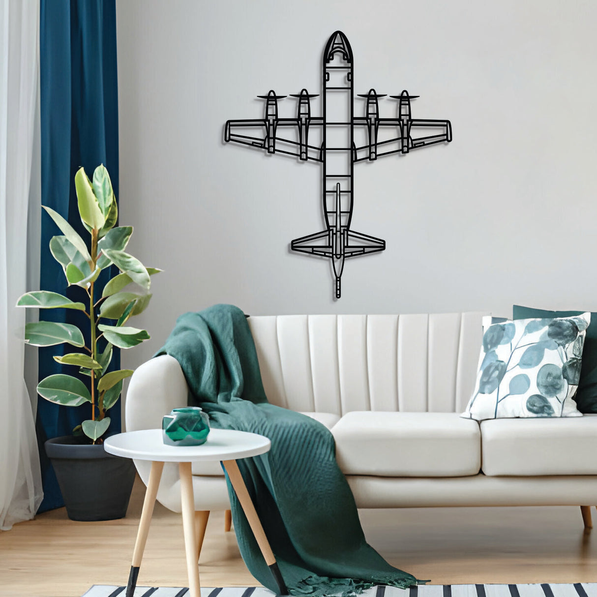 Navigate Craft P-3 Orion airplane décor, ready-to-hang with elevation screws, aviation gift idea