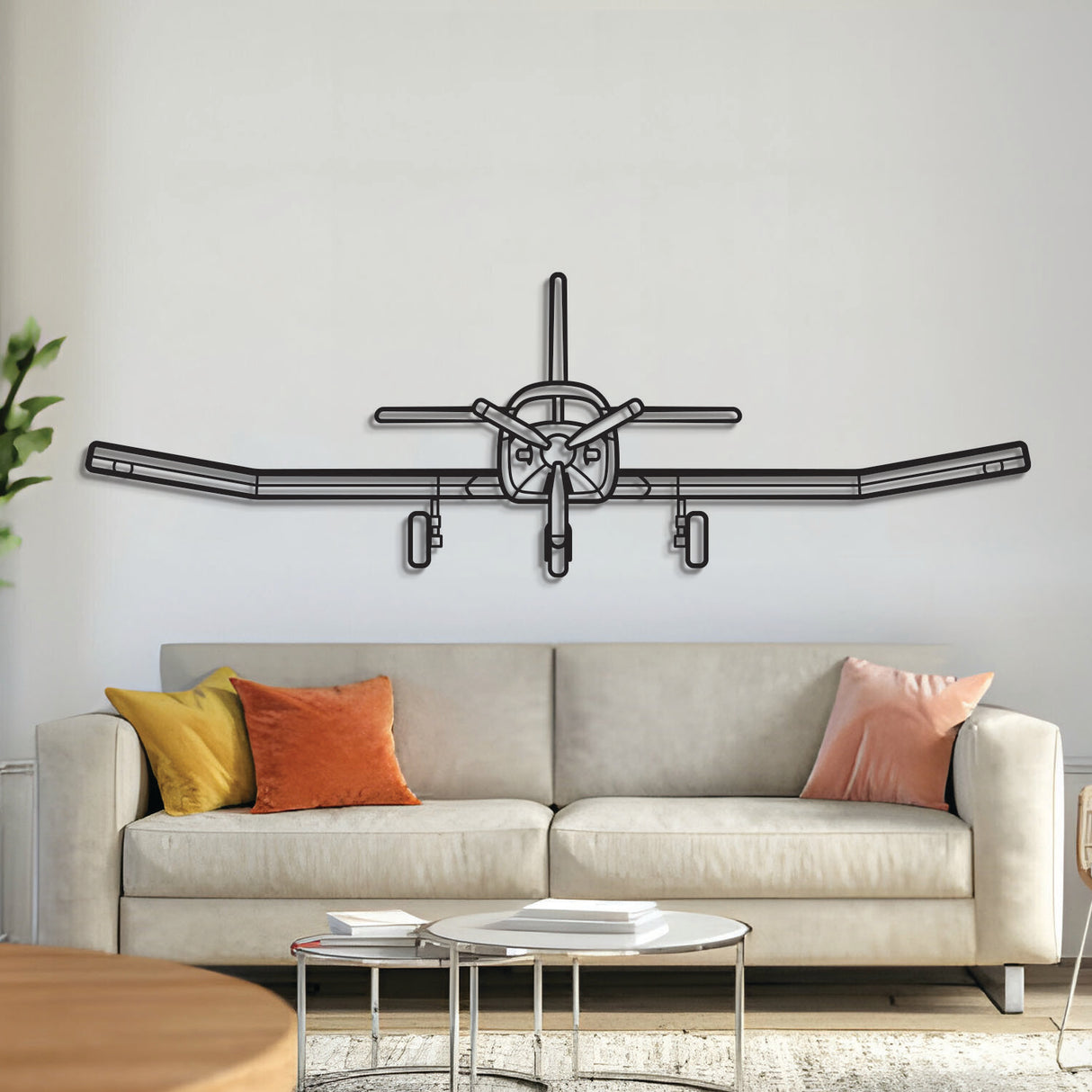 PAC 750XL XSTOL utility aircraft silhouette – laser‑cut 2 mm steel, hand‑polished and matte powder‑coat finish, ready to hang