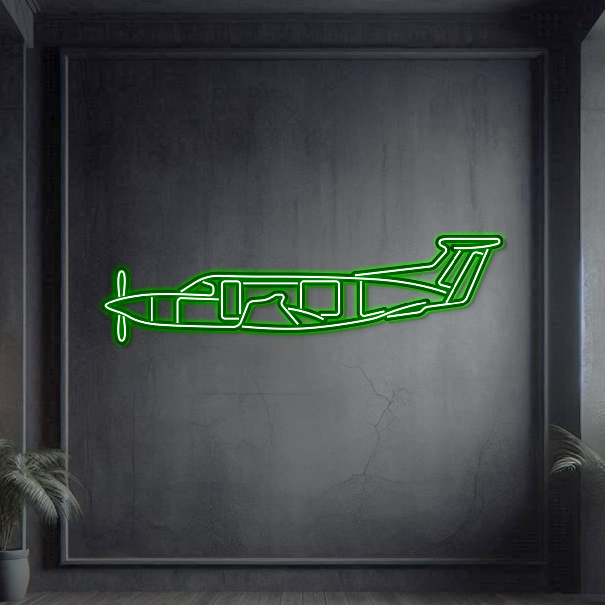 Navigate Craft PC‑12 décor, ready‑to‑hang with neon accent, perfect avgeek gift for general aviation and charter pilots