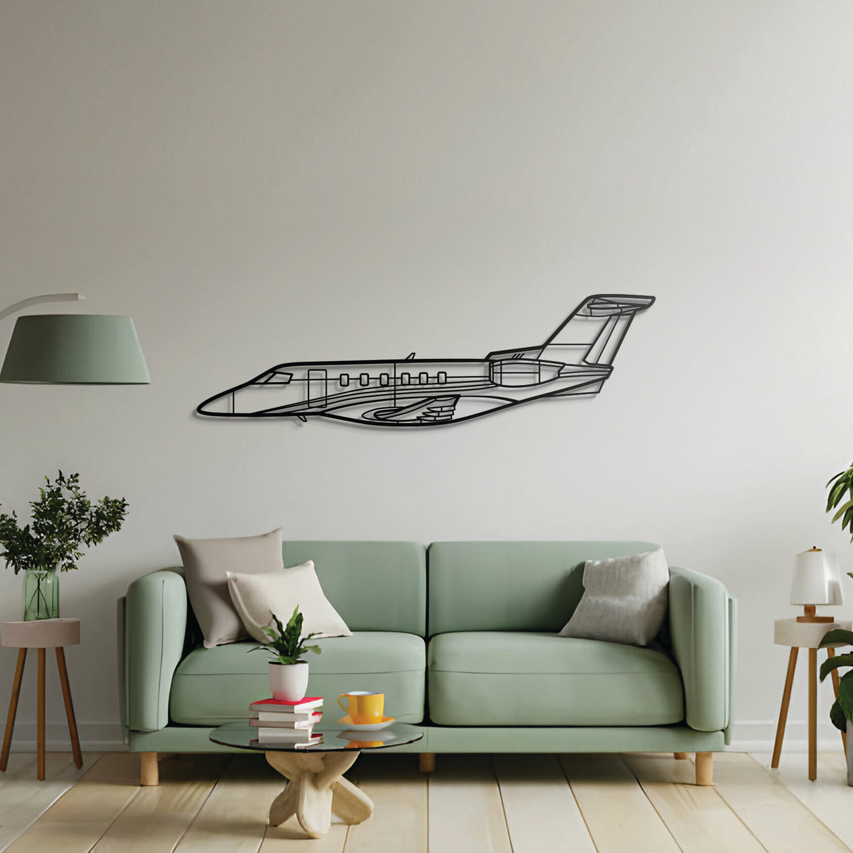 PC-24 business jet silhouette wall art – precision-cut aircraft profile ready to hang in hangar or office
