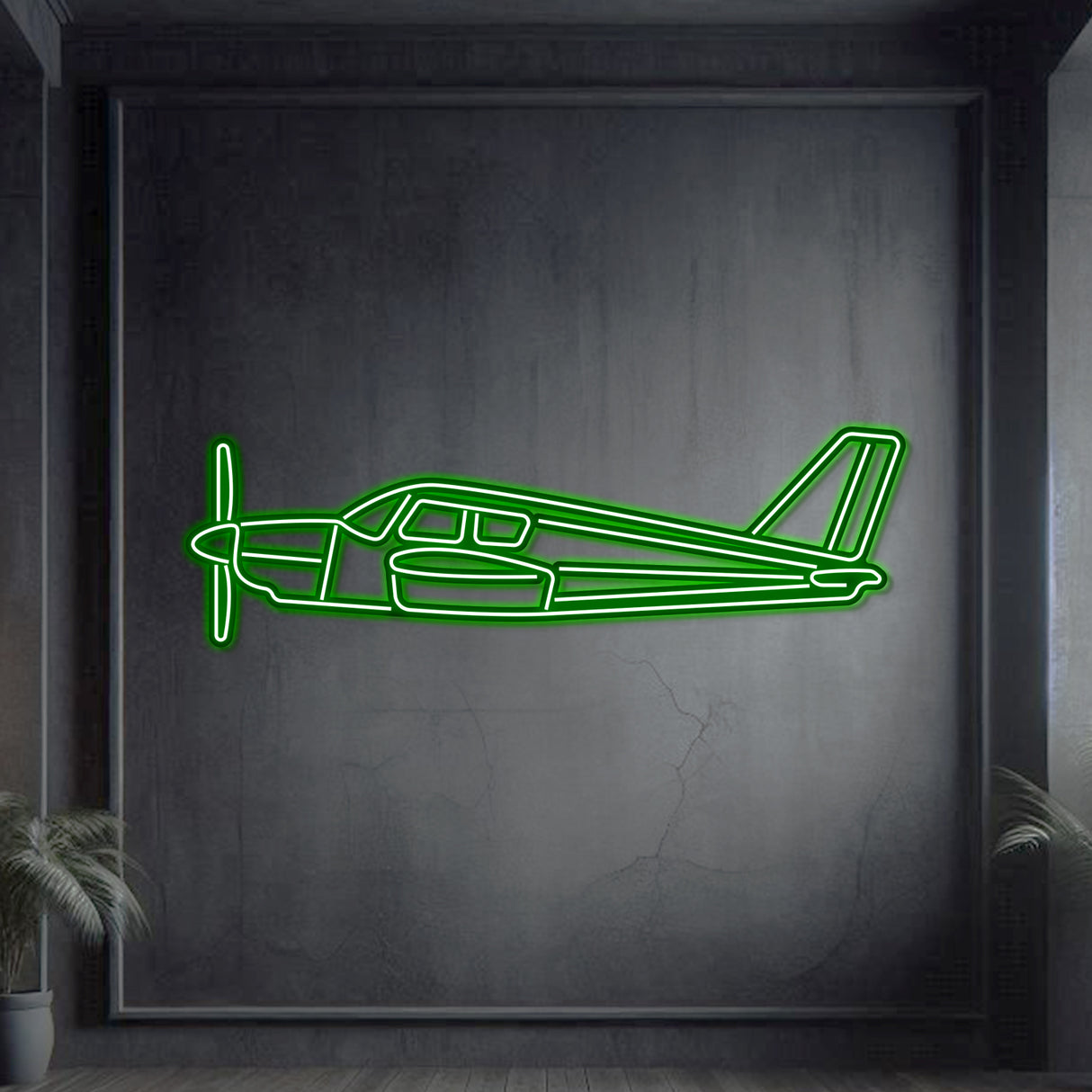 Navigate Craft Cherokee décor, ready‑to‑hang with neon accent, perfect avgeek gift for general aviation enthusiasts