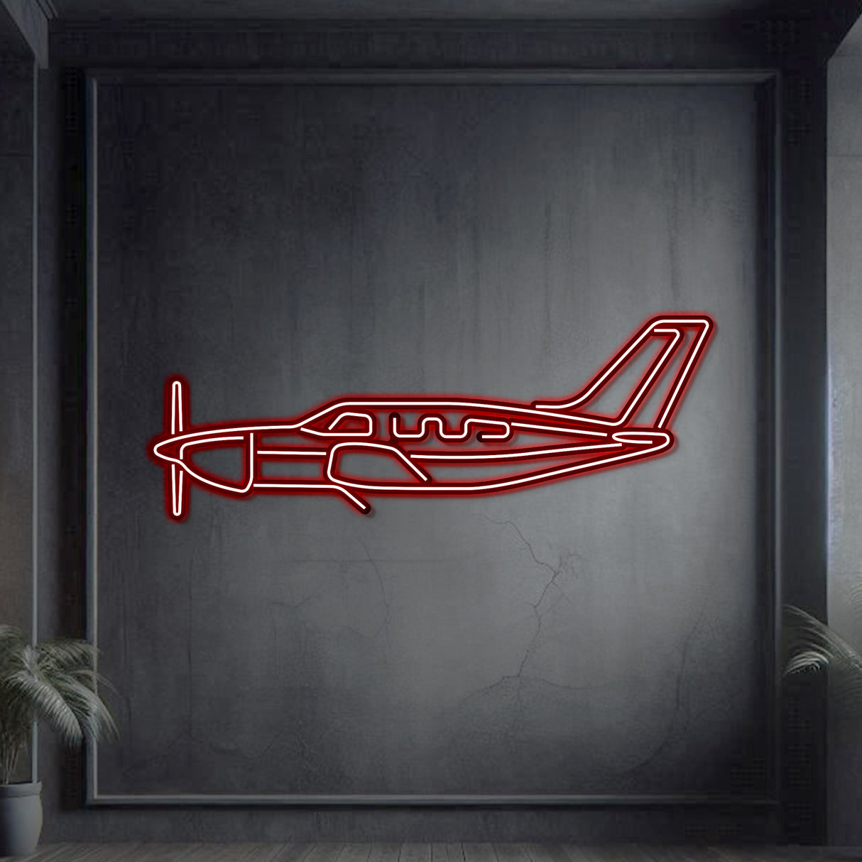Matte‑finish Malibu Mirage neon aircraft wall art, remarkable aviation heritage gift for special occasions like retirements or milestones