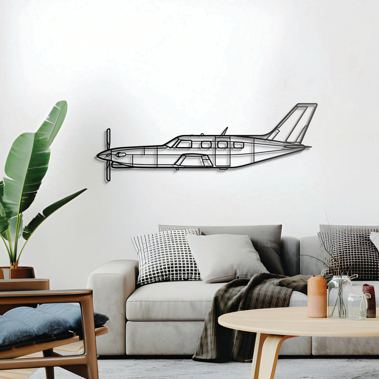 PA-46 Malibu high-performance single-engine airplane metal wall art
