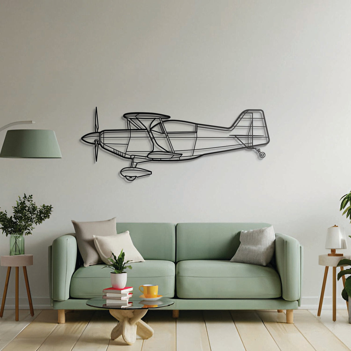 Aviation décor highlight: Pitts S2-C laser-cut steel wall art with matte finish and elevation screws for avgeek spaces