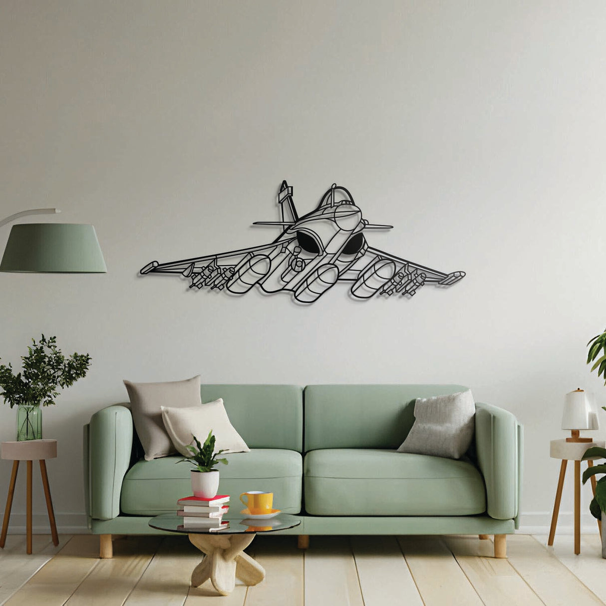 Aviation gift idea: Rafale Angle laser-cut steel wall decor, matte finish, easy mounting for avgeek spaces