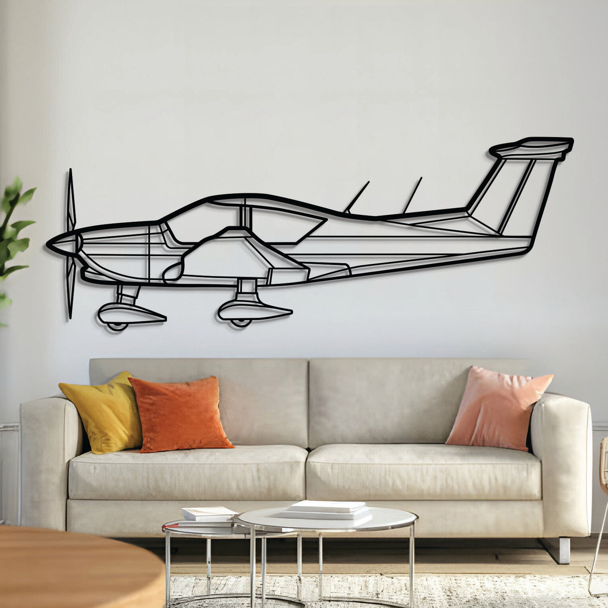 Robin R3000‑160 four-seat touring aircraft silhouette metal wall art – laser‑cut 2 mm steel, textured matte powder‑coat, ready to hang