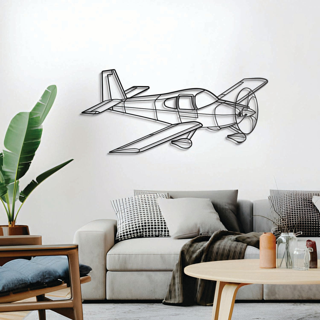 Ready-to-hang RV-10 Angle steel wall decor, textured dyed finish, perfect for aviation enthusiasts