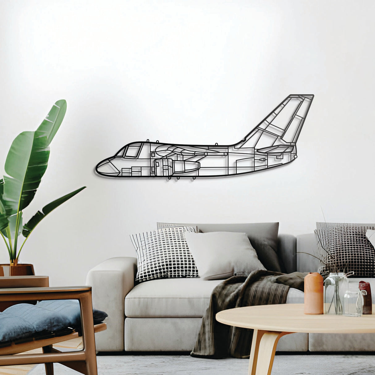 Ready‑to‑hang S‑3 Viking wall décor, matte textured steel—perfect aviation enthusiast gift