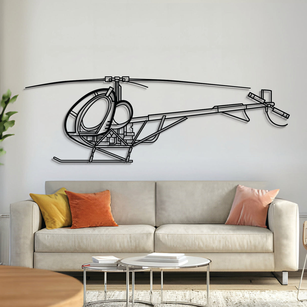 S300 metal aircraft wall art in 2 mm laser‑cut steel with matte powder‑coated textured finish and 1 cm elevation screws for 3D effect