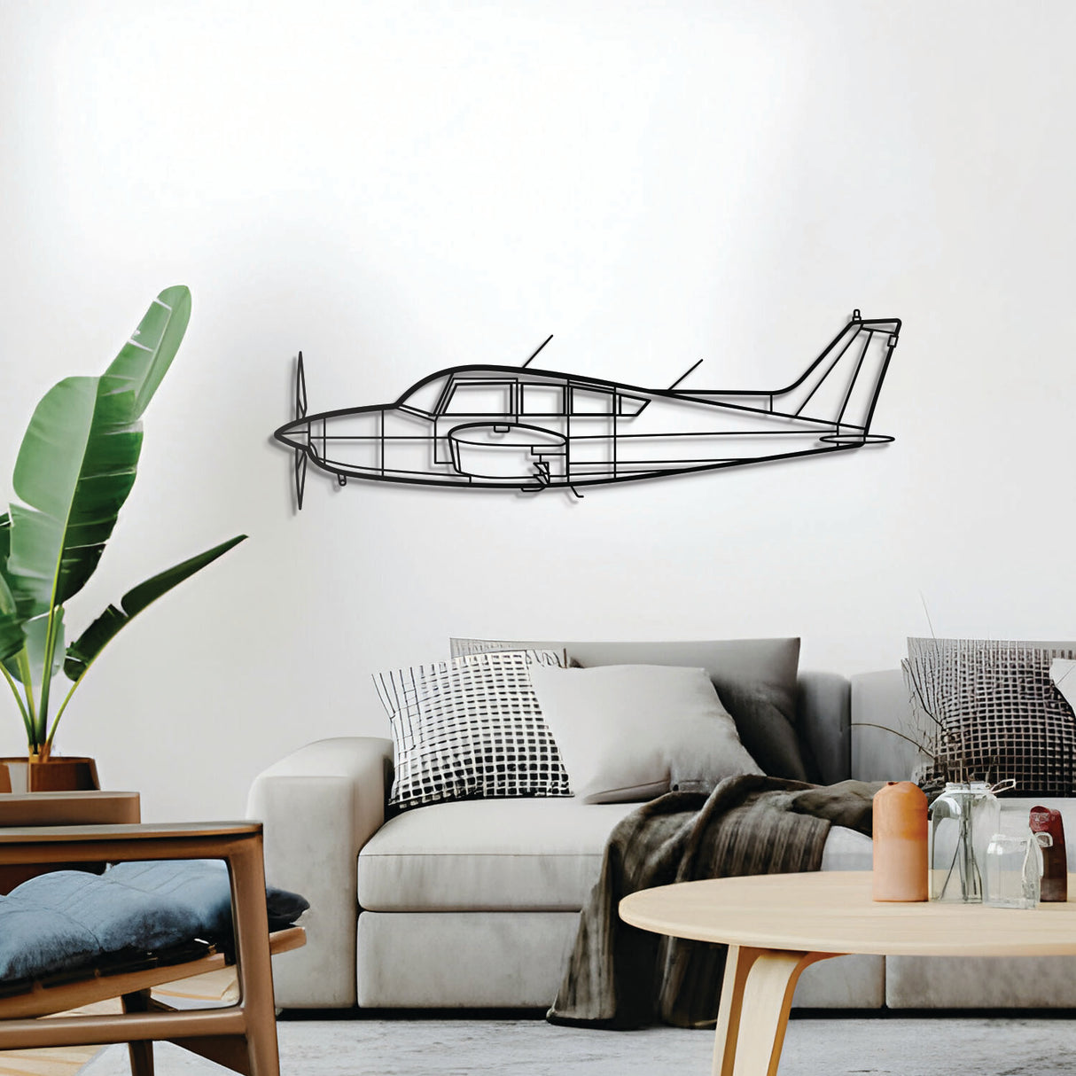 Ready‑to‑hang Sierra C24R wall décor, textured dyed steel—perfect aviation enthusiast gift