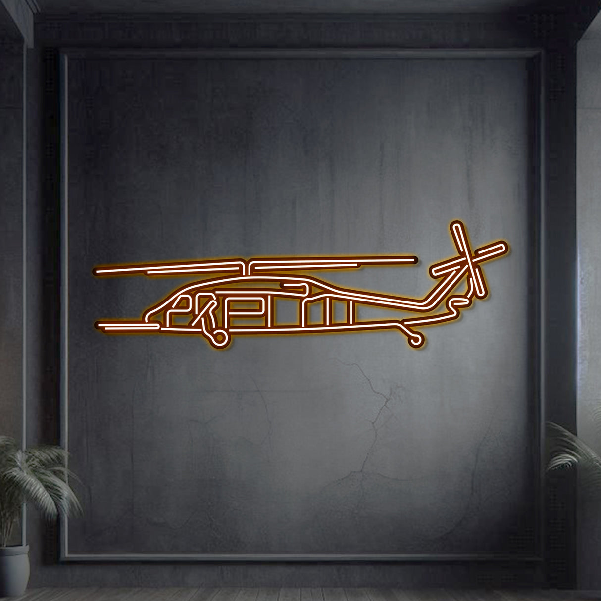 Navigate Craft Pave Hawk décor, ready‑to‑hang with neon accent, perfect avgeek gift for military aviation and rescue fans