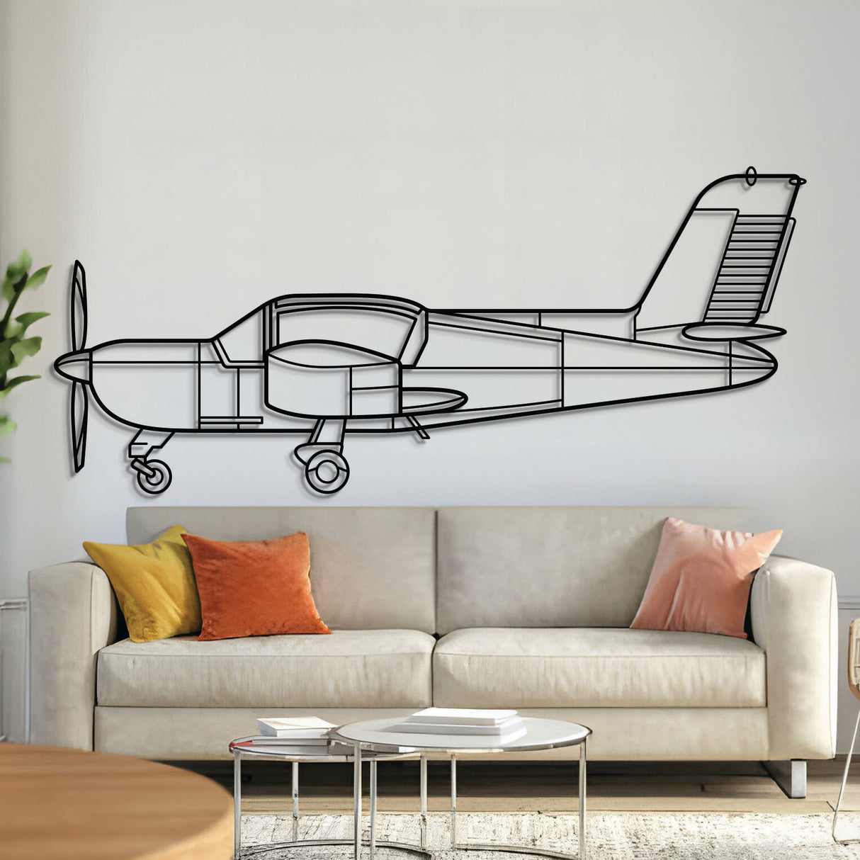 Rallye metal aircraft wall art, laser‑cut 2 mm steel with matte powder coat and stylish floating 3D effect