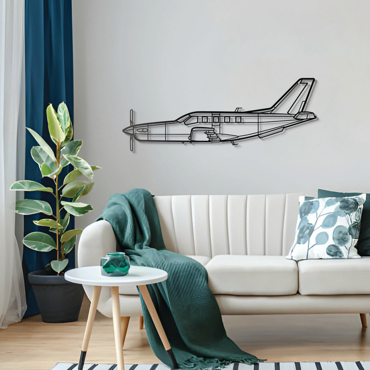 Historic TBM‑700 silhouette – powder‑coated matte finish blending with modern interiors; first high‑performance pressurized single‑engine turboprop introduced in 1990