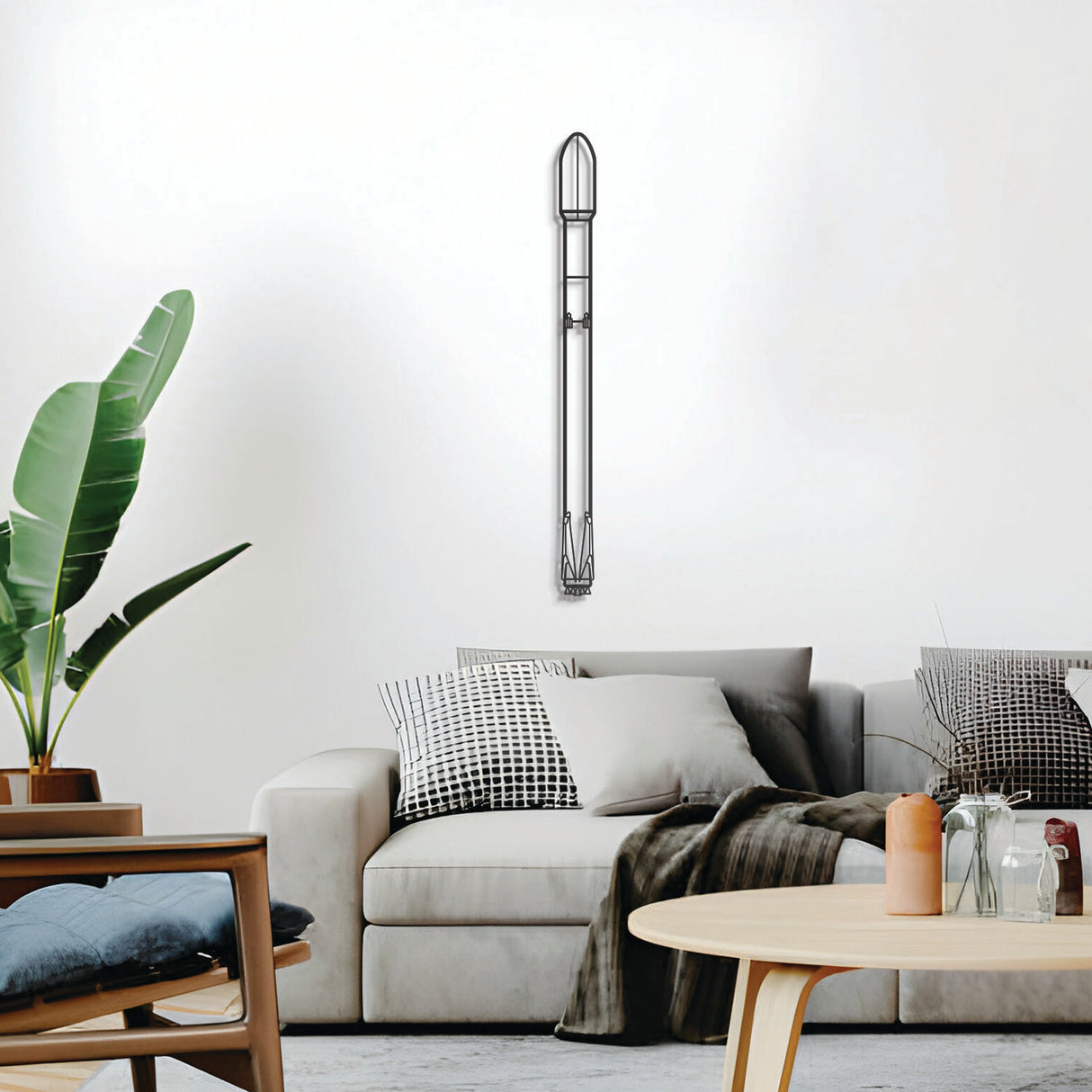 Falcon 9 wall décor – elevated slightly off the wall using spacers to create a sleek 3D shadow effect of this modern reusable rocket