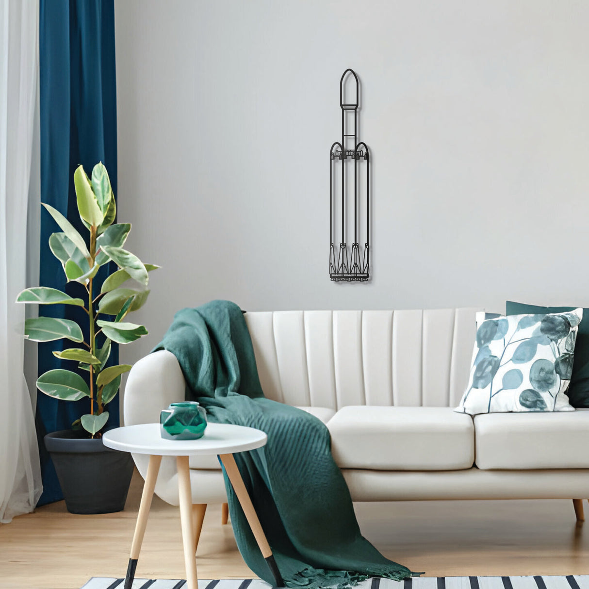 Falcon Heavy wall art, textured matte steel, perfect gift for space and aviation enthusiasts