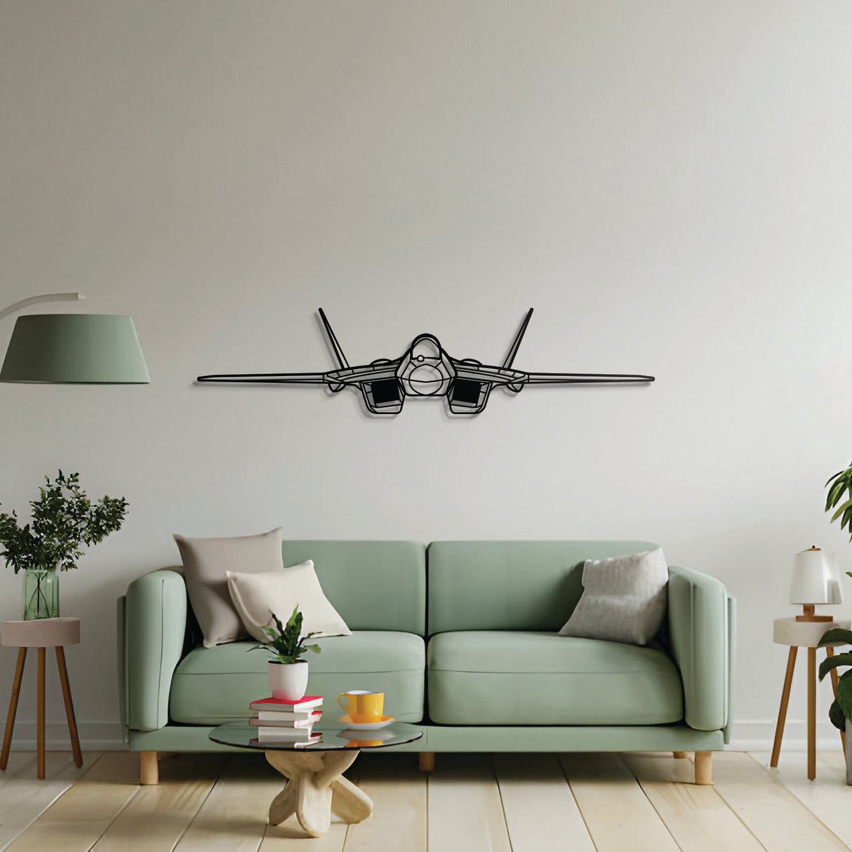 Modern stealth fighter silhouette – powder‑coated matte finish that blends seamlessly with contemporary interiors